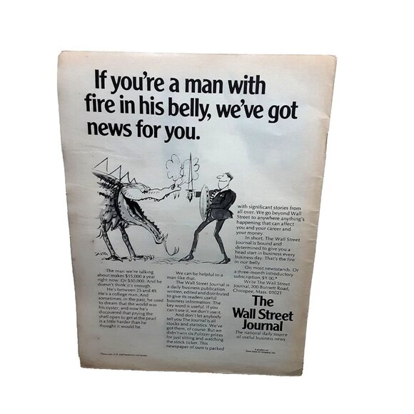 1971 Wall Street Journal Newspaper Original Print Ad - Picture 1 of 1
